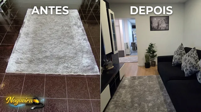 Carpete durante limpeza profissional